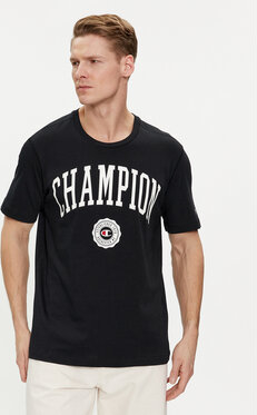 Czarny t-shirt Champion z krótkim rękawem w sportowym stylu