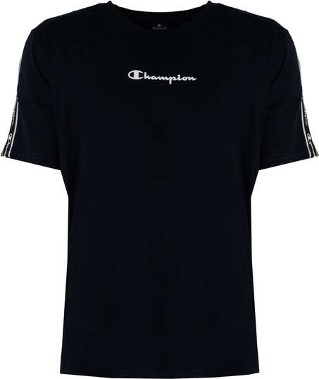 Czarny t-shirt Champion z tkaniny z krótkim rękawem w sportowym stylu