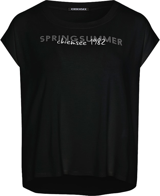 Czarny t-shirt Chiemsee w młodzieżowym stylu z okrągłym dekoltem