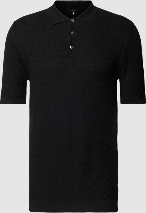 Czarny t-shirt Cinque z krótkim rękawem z bawełny