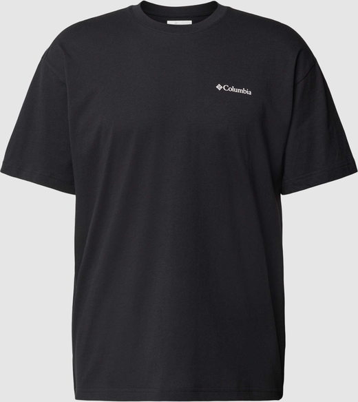 Czarny t-shirt Columbia w sportowym stylu z krótkim rękawem z bawełny