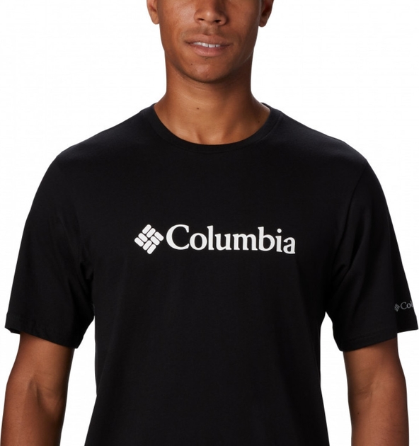 Czarny t-shirt Columbia z bawełny z krótkim rękawem