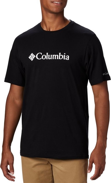Czarny t-shirt Columbia z dzianiny