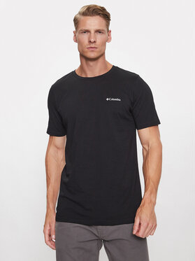 Czarny t-shirt Columbia z krótkim rękawem w sportowym stylu