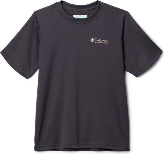 Czarny t-shirt Columbia z krótkim rękawem w sportowym stylu z tkaniny
