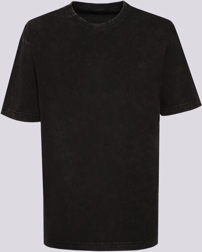 Czarny t-shirt Confront z krótkim rękawem w stylu casual