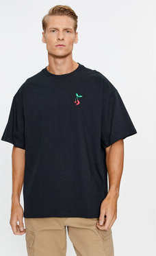 Czarny t-shirt Converse w stylu casual z krótkim rękawem