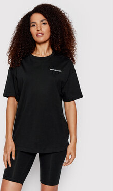 Czarny t-shirt Converse w stylu casual z okrągłym dekoltem z krótkim rękawem