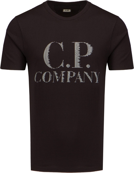 Czarny t-shirt Cp Company w młodzieżowym stylu z krótkim rękawem z bawełny