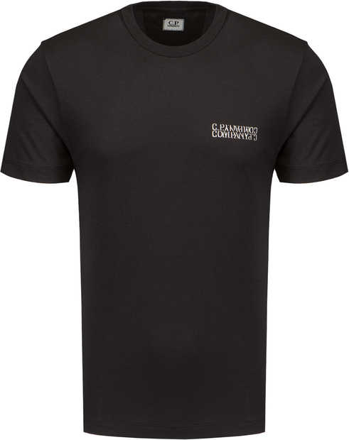 Czarny t-shirt Cp Company z krótkim rękawem z bawełny