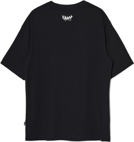 Czarny t-shirt Cropp z nadrukiem w młodzieżowym stylu z krótkim rękawem