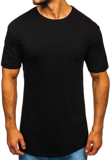 Czarny t-shirt Denley z bawełny z krótkim rękawem
