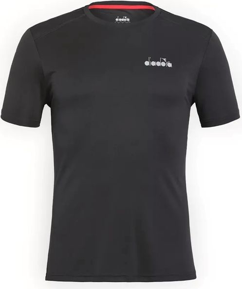 Czarny t-shirt Diadora z krótkim rękawem