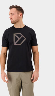 Czarny t-shirt Didriksons z nadrukiem z krótkim rękawem
