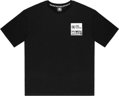 Czarny t-shirt Diil z bawełny z krótkim rękawem