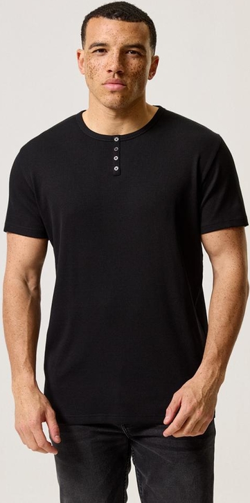Czarny t-shirt Diverse z krótkim rękawem w stylu casual