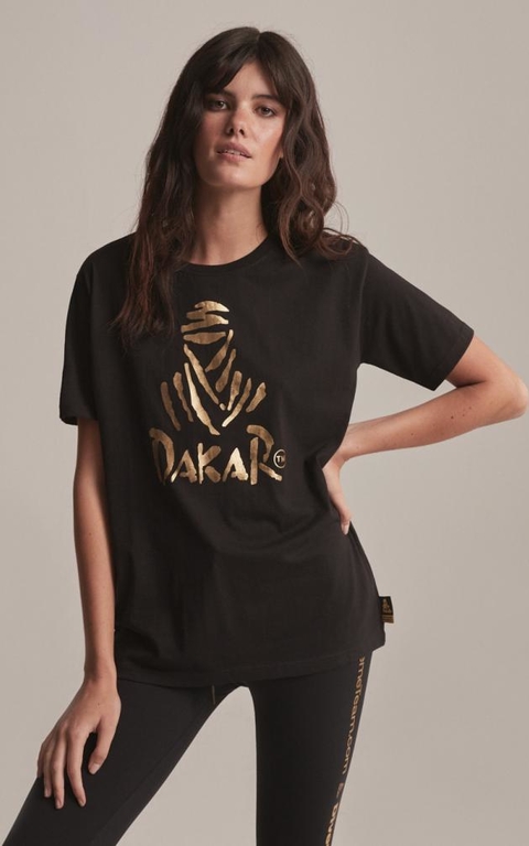 Czarny t-shirt diversesystem w młodzieżowym stylu z krótkim rękawem z okrągłym dekoltem