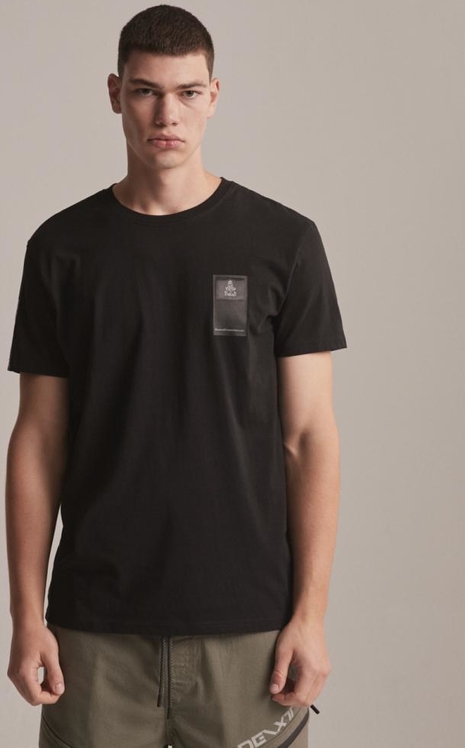 Czarny t-shirt diversesystem z krótkim rękawem w stylu casual
