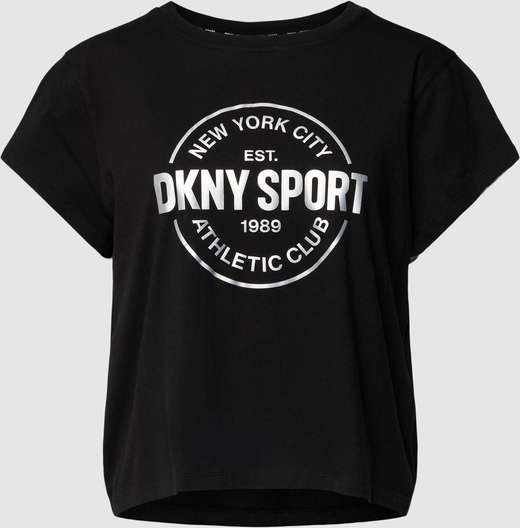 Czarny t-shirt DKNY z bawełny