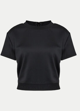 Czarny t-shirt DKNY z okrągłym dekoltem w stylu casual
