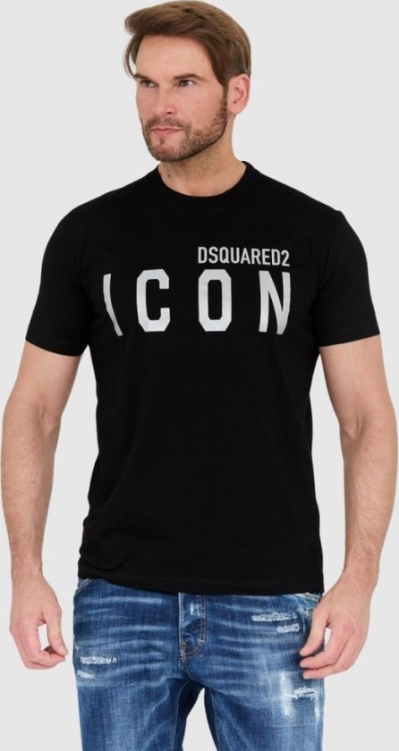 Czarny t-shirt Dsquared2 w młodzieżowym stylu z krótkim rękawem