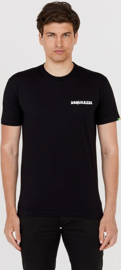 Czarny t-shirt Dsquared2 w stylu casual