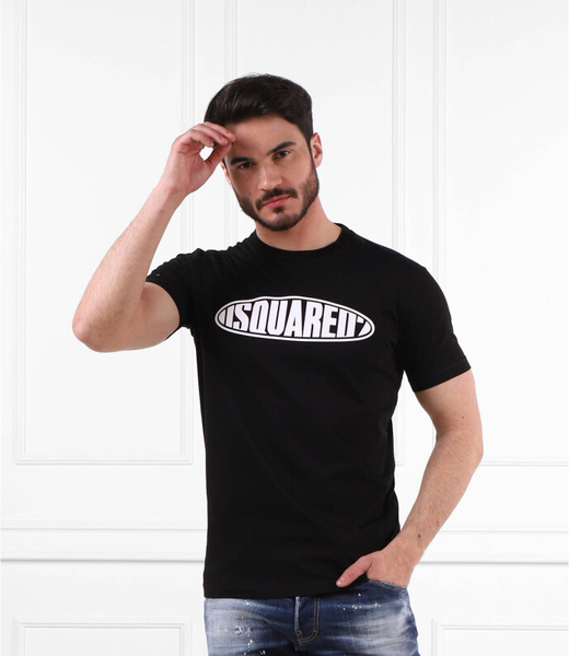 Czarny t-shirt Dsquared2 z krótkim rękawem