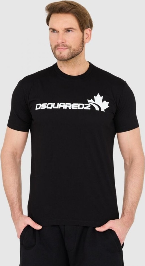 Czarny t-shirt Dsquared2 z krótkim rękawem w młodzieżowym stylu