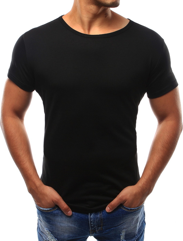 Czarny t-shirt Dstreet z bawełny z krótkim rękawem w stylu casual