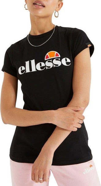 Czarny t-shirt Ellesse z okrągłym dekoltem z krótkim rękawem