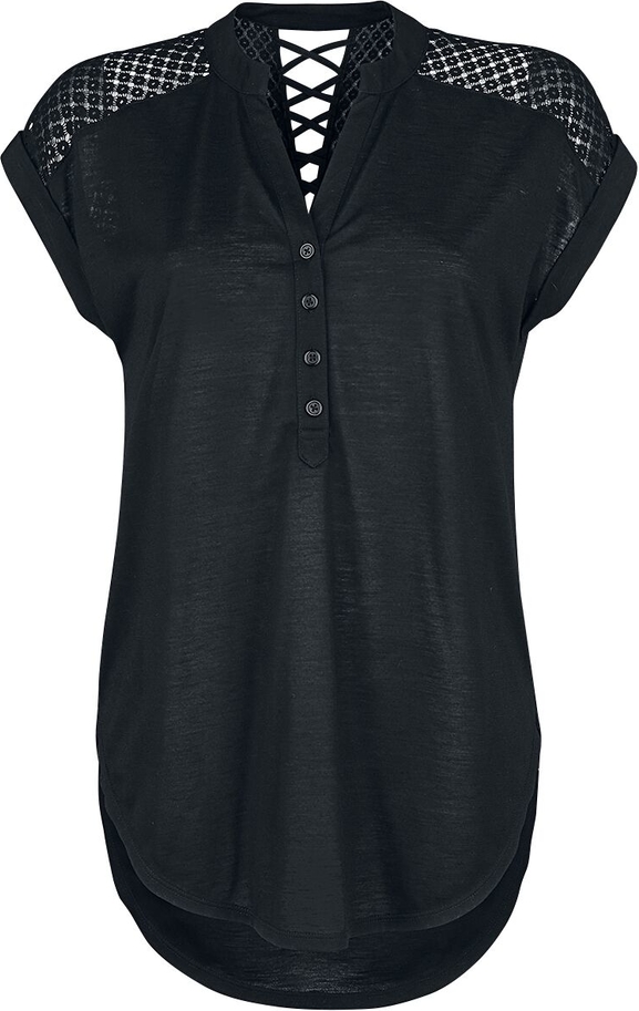 Czarny t-shirt Emp w stylu casual z dżerseju z krótkim rękawem