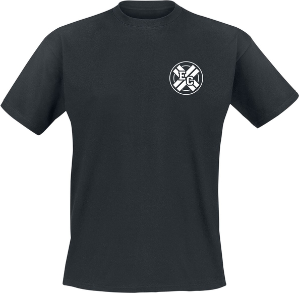 Czarny t-shirt Emp z bawełny z krótkim rękawem z nadrukiem