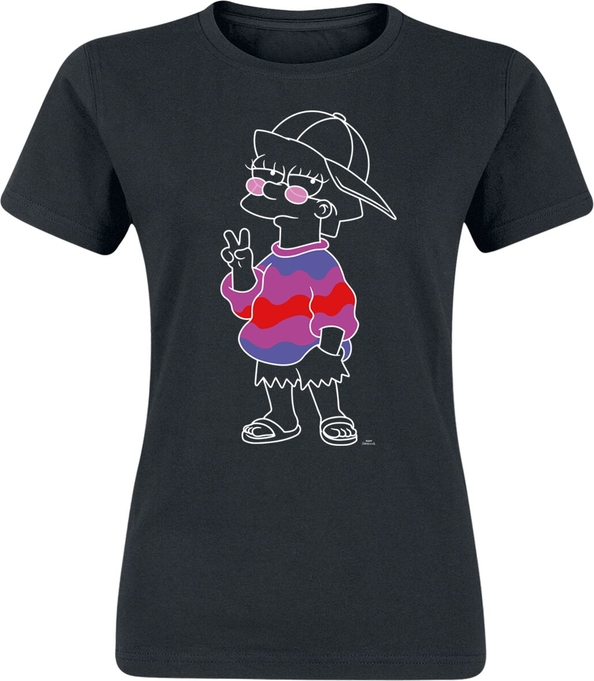 Czarny t-shirt Emp z okrągłym dekoltem z bawełny z krótkim rękawem
