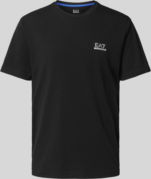 Czarny t-shirt Emporio Armani w stylu casual z bawełny z krótkim rękawem