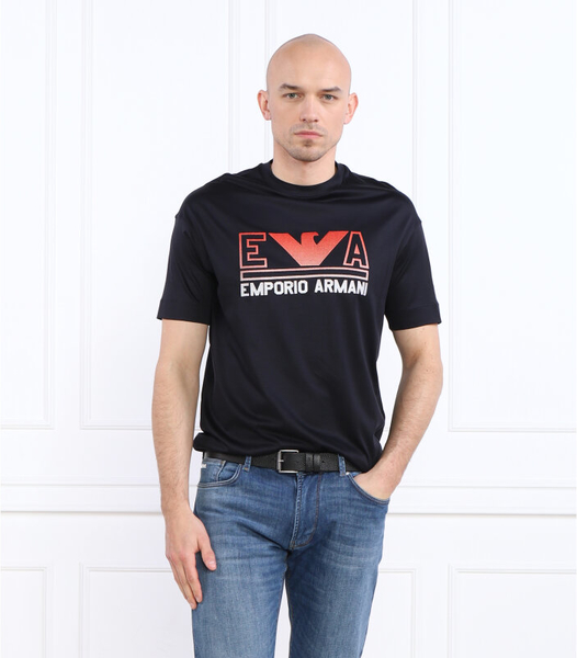 Czarny t-shirt Emporio Armani z bawełny