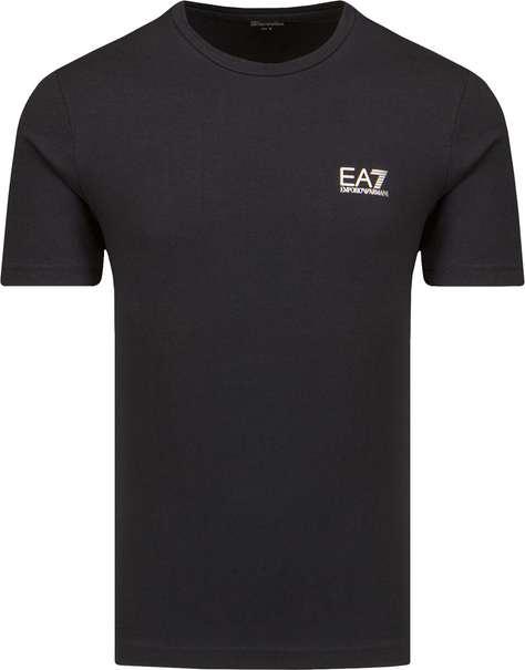 Czarny t-shirt Emporio Armani z bawełny z krótkim rękawem