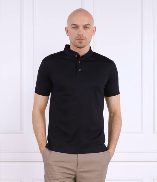 Czarny t-shirt Emporio Armani z bawełny z krótkim rękawem w stylu casual