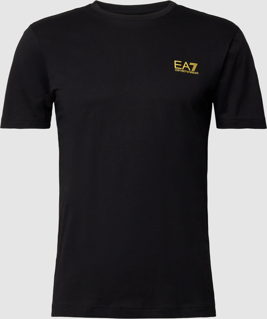 Czarny t-shirt Emporio Armani z nadrukiem z krótkim rękawem