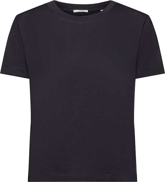 Czarny t-shirt Esprit z bawełny w stylu casual