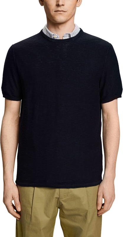 Czarny t-shirt Esprit z krótkim rękawem w stylu casual