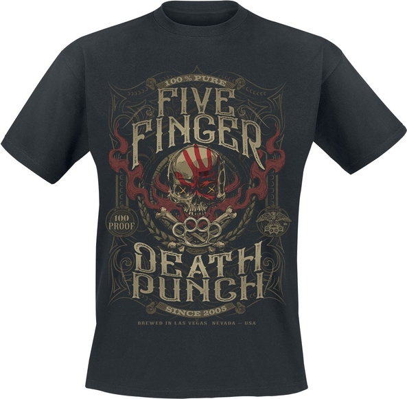 Czarny t-shirt Five Finger Death Punch z bawełny