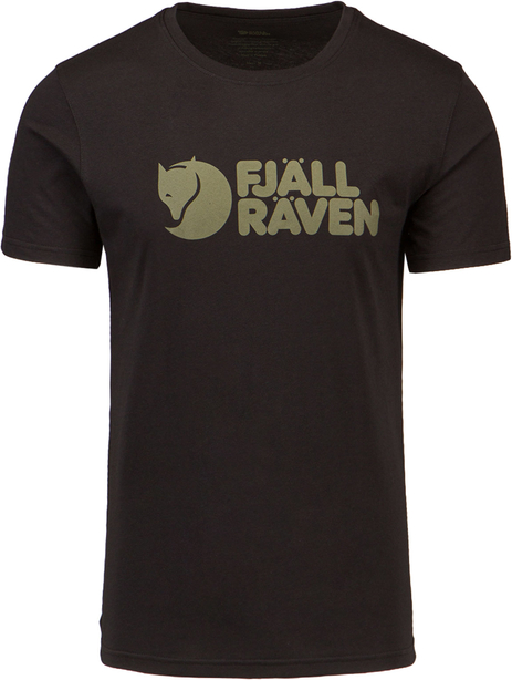 Czarny t-shirt Fjällräven z krótkim rękawem w młodzieżowym stylu