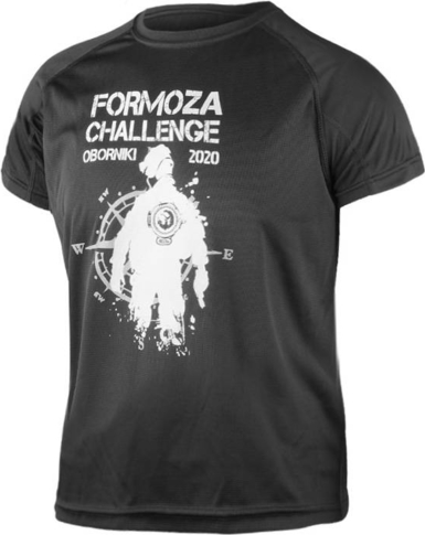 Czarny t-shirt Formoza Challenge z nadrukiem z krótkim rękawem