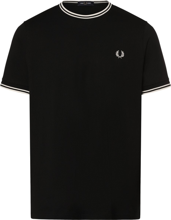 Czarny t-shirt Fred Perry w stylu casual z bawełny