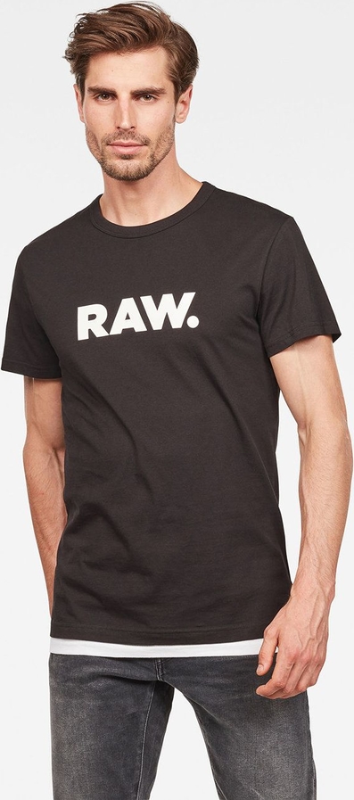 Czarny t-shirt G-Star Raw w młodzieżowym stylu