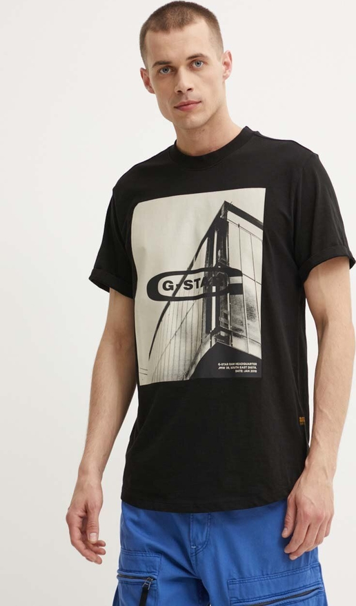 Czarny t-shirt G-Star Raw z krótkim rękawem