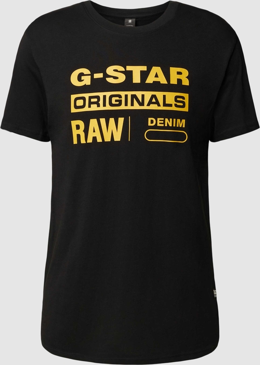 Czarny t-shirt G-Star Raw z krótkim rękawem z bawełny