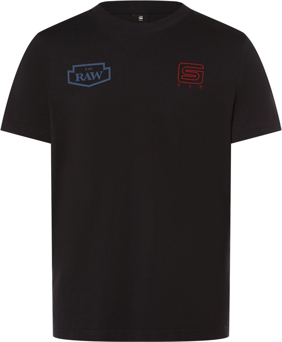 Czarny t-shirt G-Star Raw z nadrukiem z bawełny w stylu casual