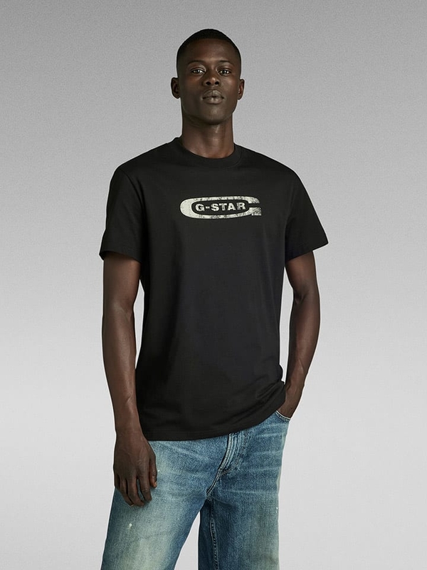 Czarny t-shirt G-star w młodzieżowym stylu z bawełny