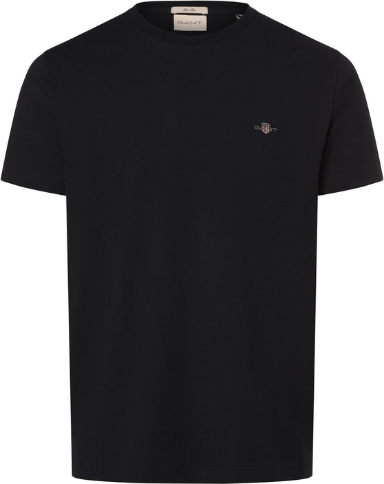 Czarny t-shirt Gant w stylu casual z bawełny